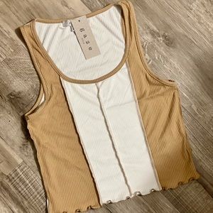 Nwt Exposed Seam Colorblock Crop Tank Top